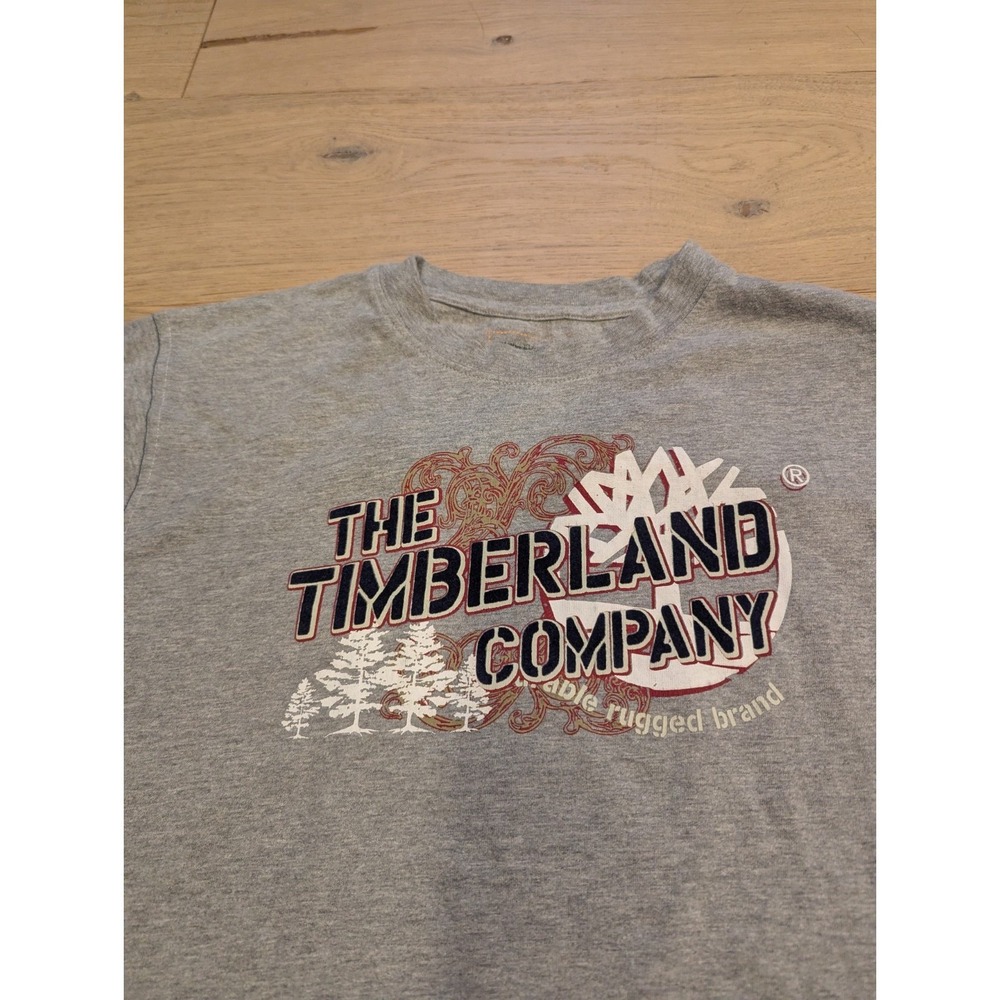 Timberland T Shirt Grey L Long Sleeve Graphic Tee Y2K Vintage street wear‎